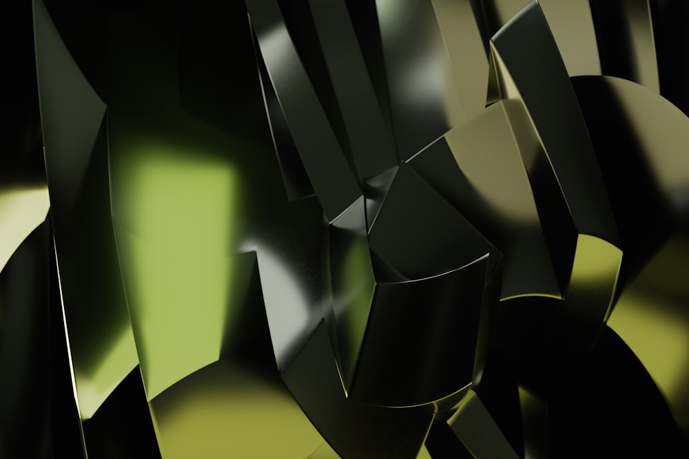 an abstract photo of a green and black background