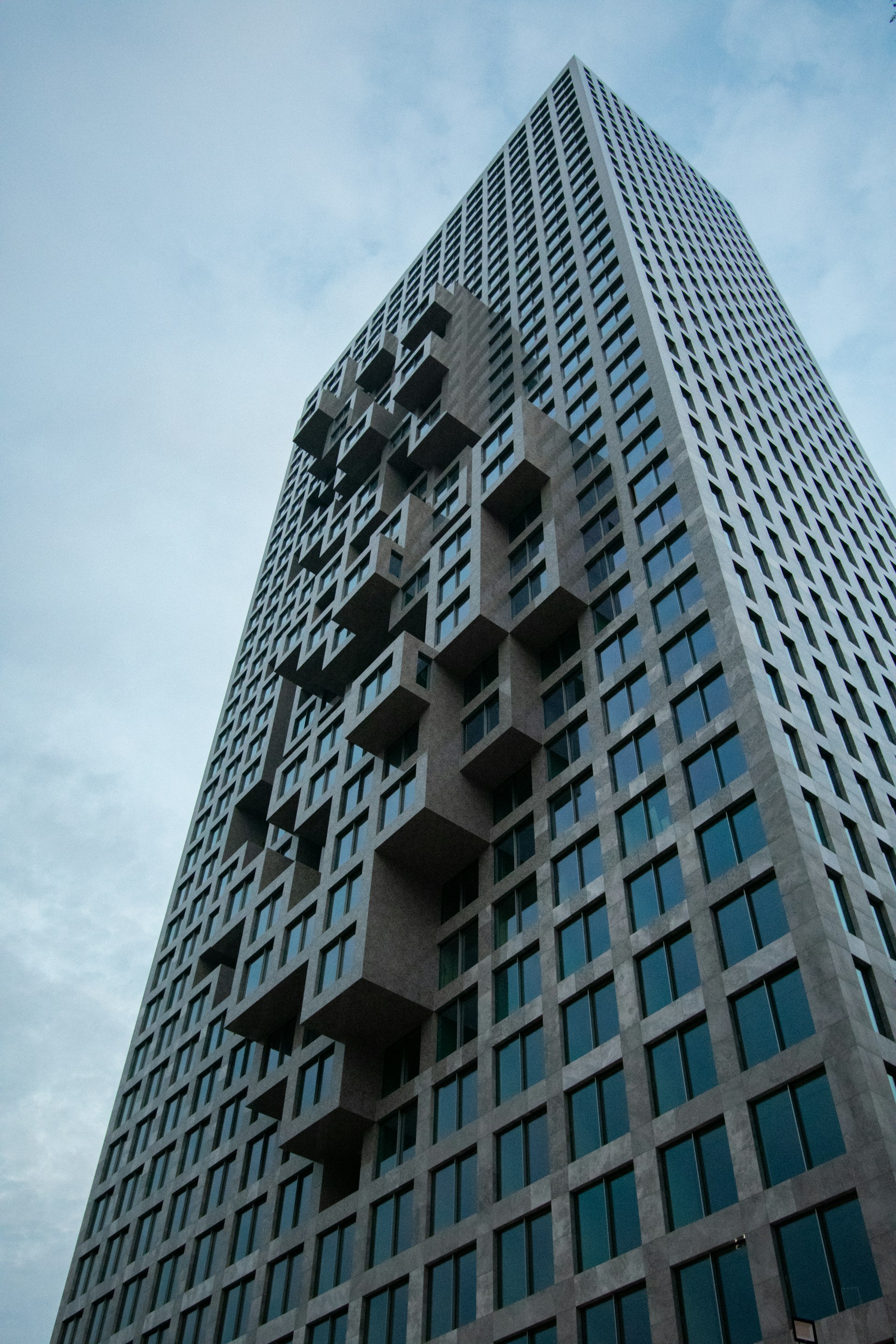 a very tall building with lots of windows