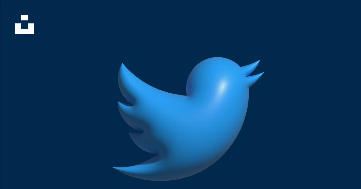 A blue twitter logo on a dark blue background photo – Free Blue Image ...