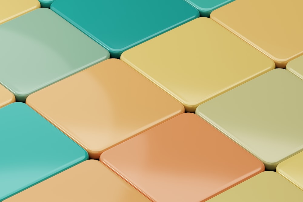 a close up of a multicolored tiled wall