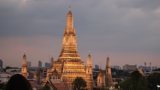 a very tall building with a lot of spires