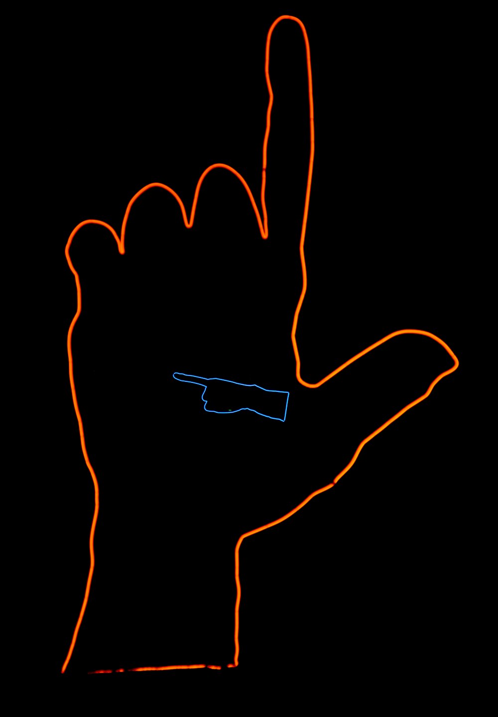 a hand with a peace sign drawn on it