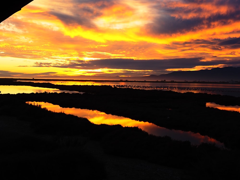 a beautiful sunset over a body of water