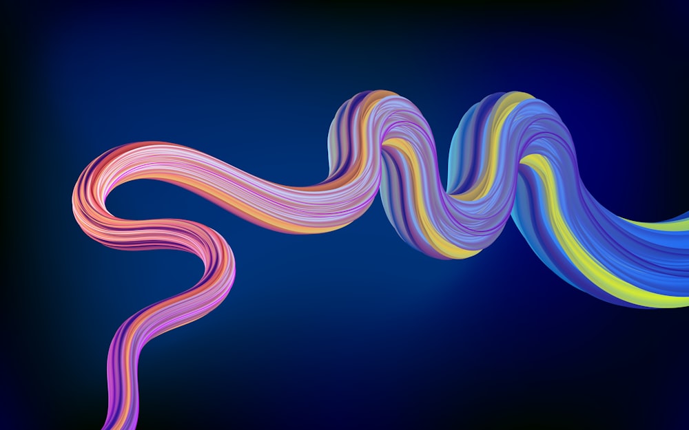 a colorful swirl on a dark blue background