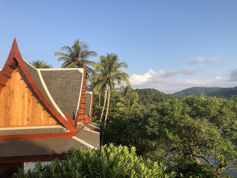 a view of a forest and a river from a house