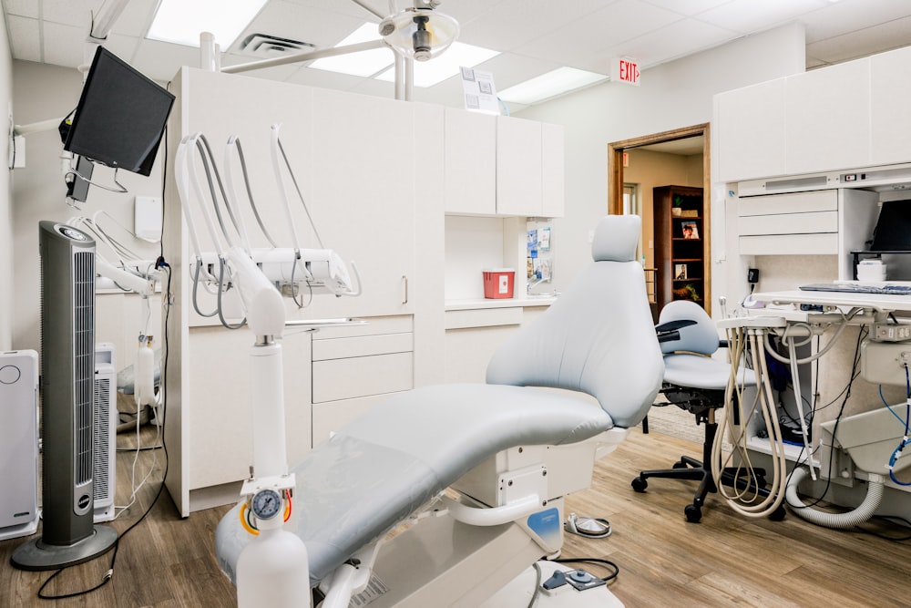 a hospital room with medical equipment in it