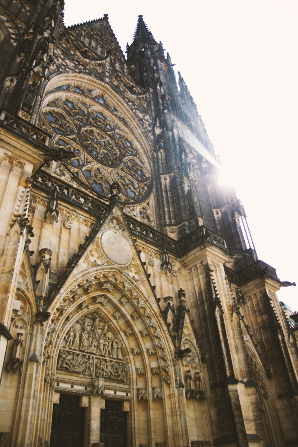 a large cathedral with a clock on the front of it