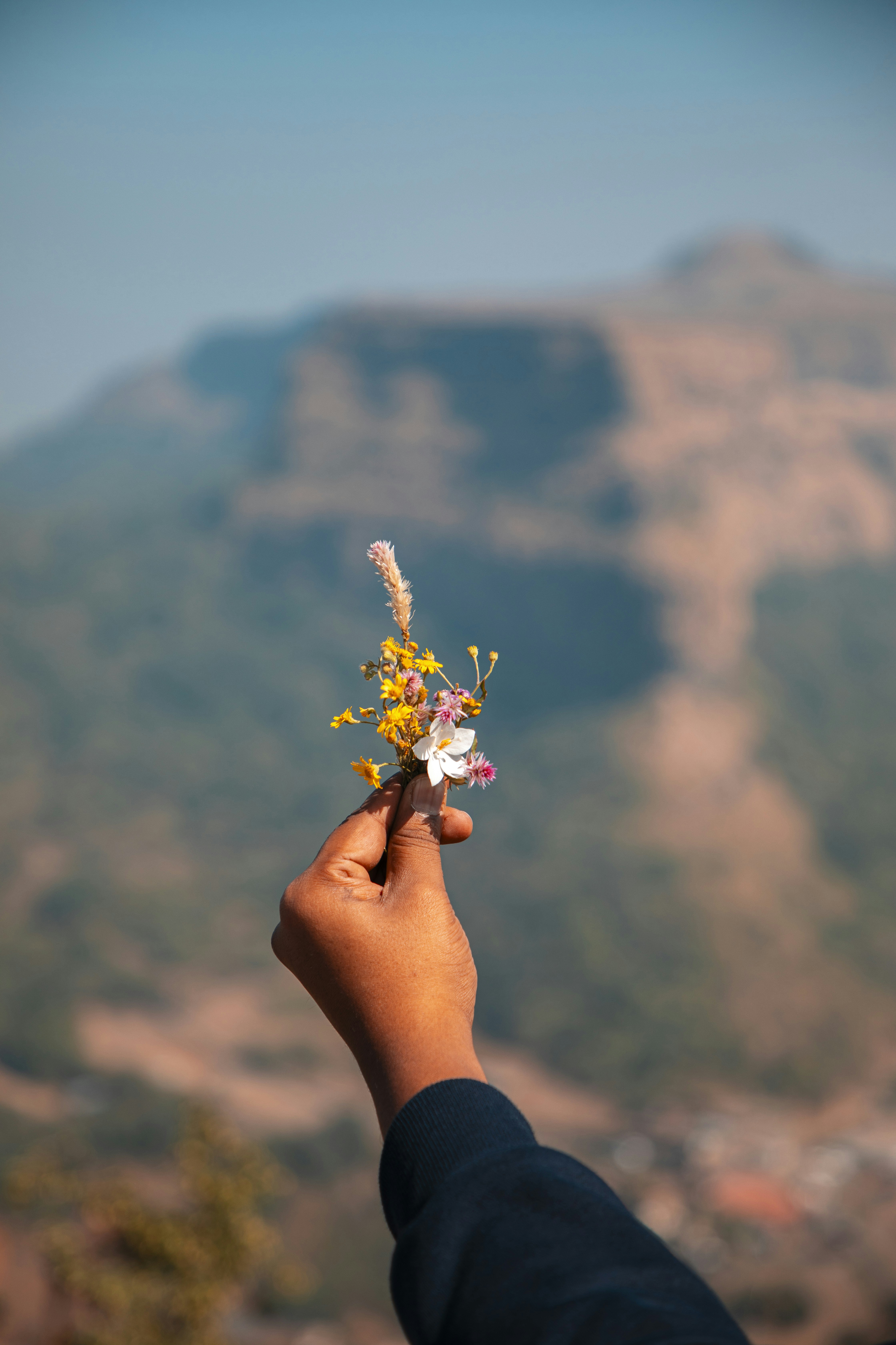 una persona sosteniendo una pequeña flor en la mano