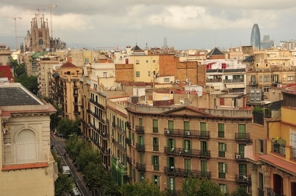 a view of a city with lots of tall buildings