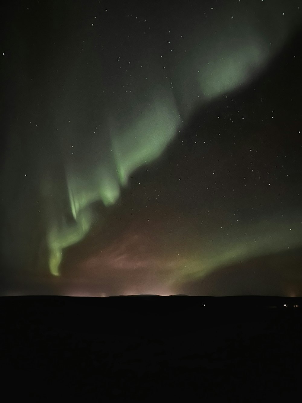 the aurora bore is visible in the night sky