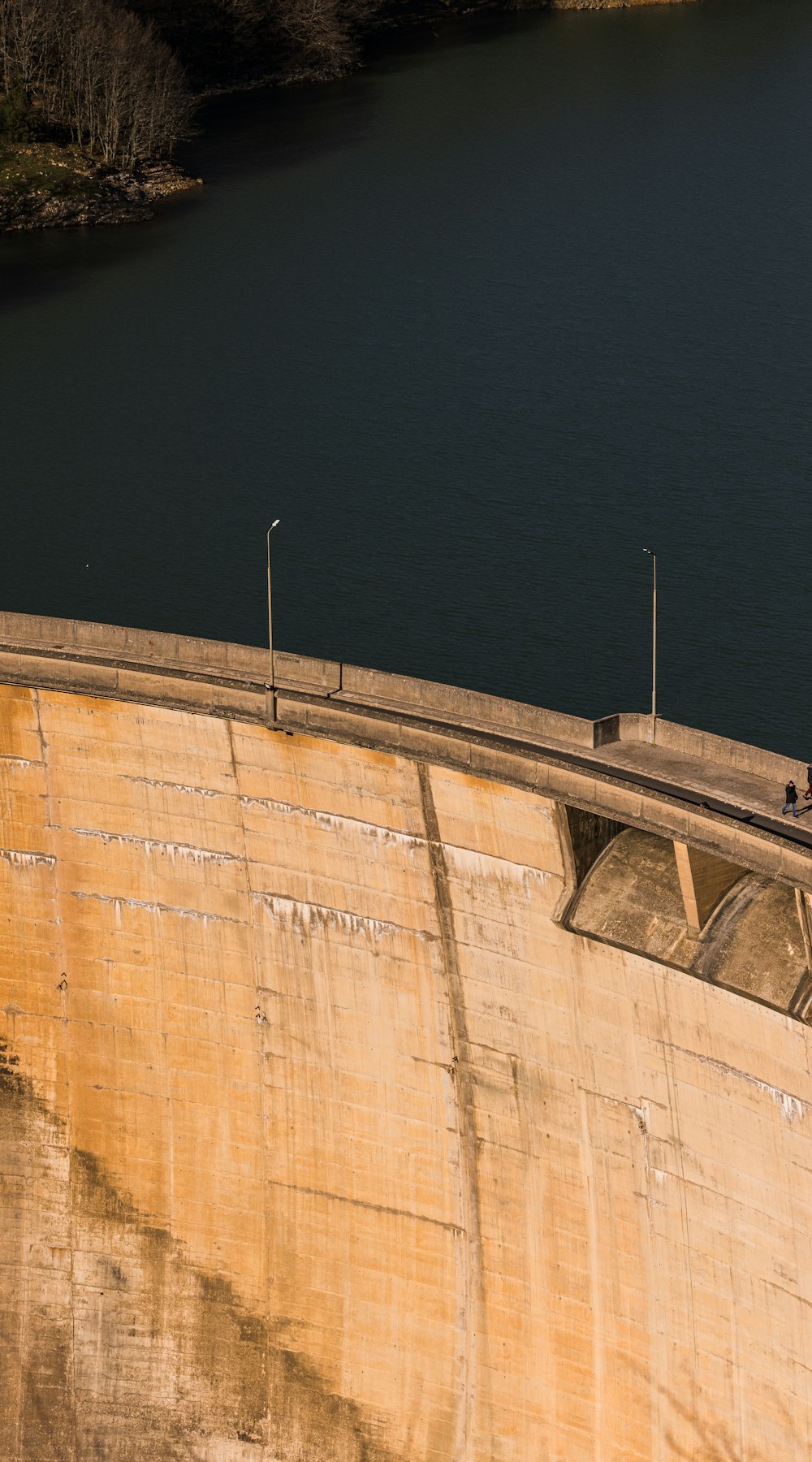 a large body of water next to a dam