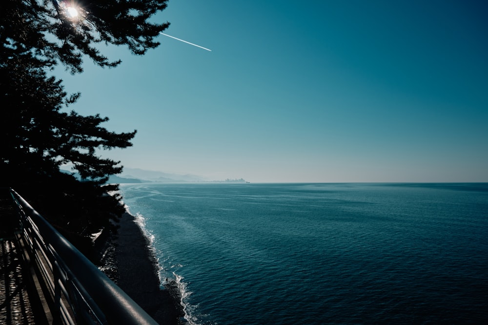 a view of a body of water from a bridge