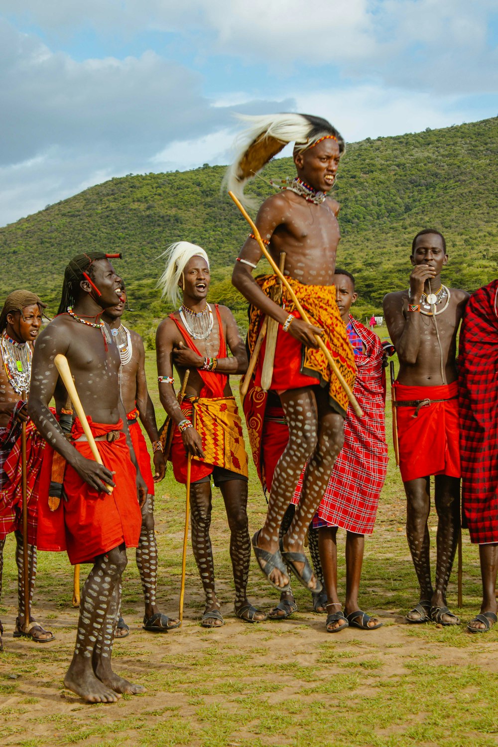 a group of people standing next to each other