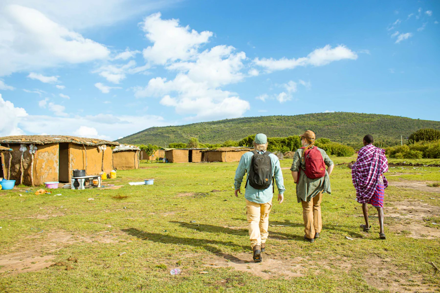 A small group on a guided walk