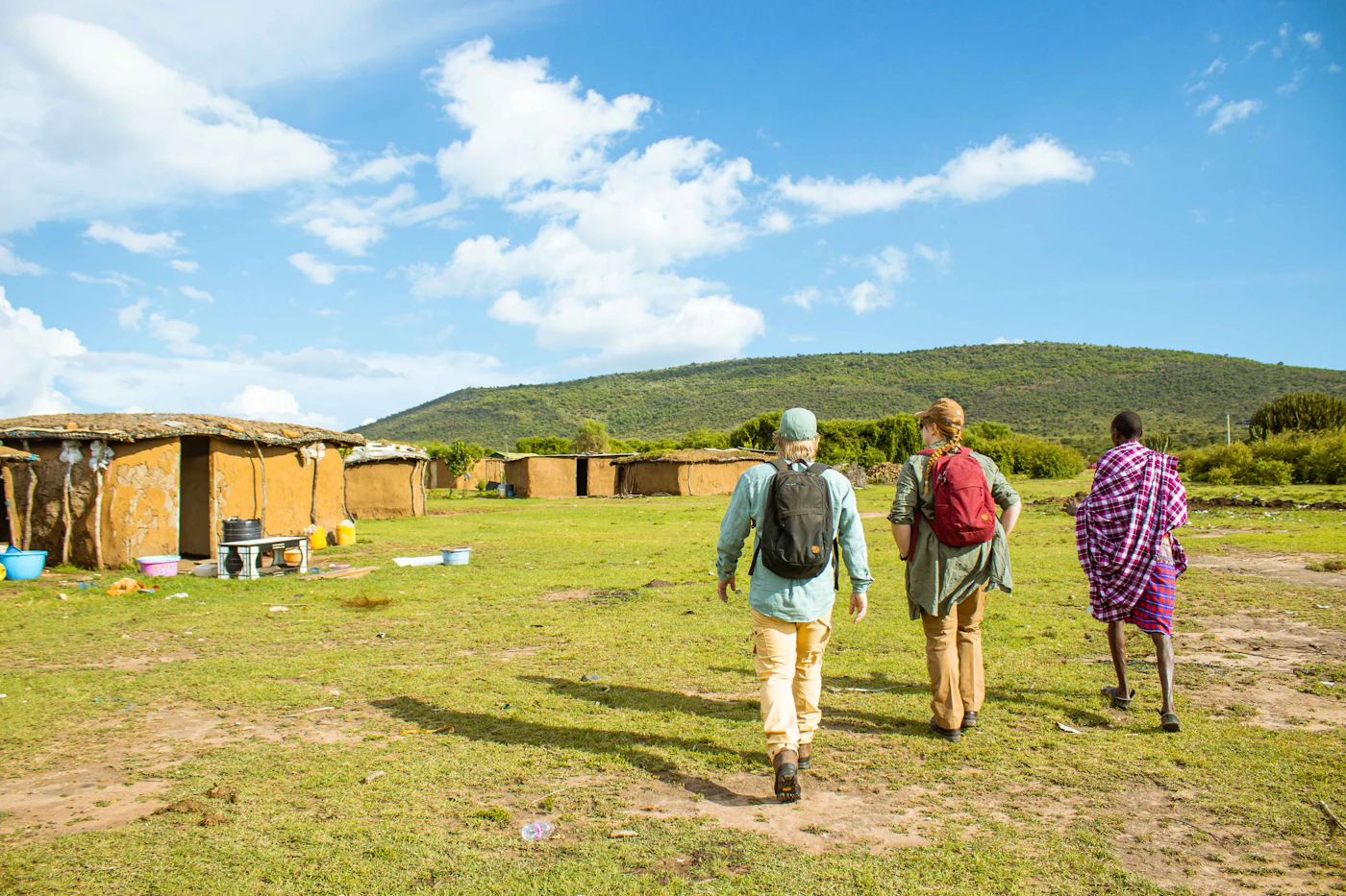 A small group on a guided walk