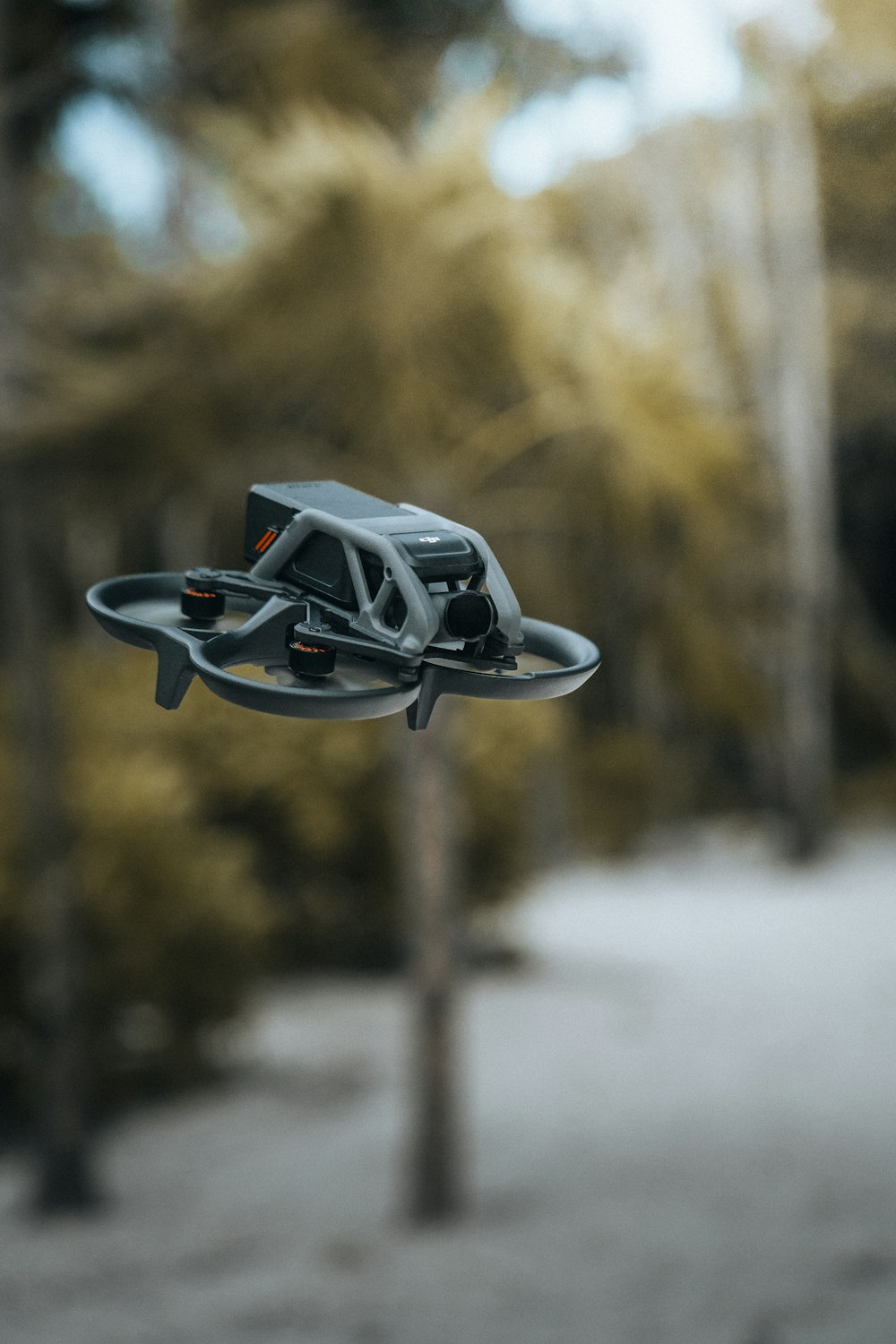 a remote controlled flying device in the air