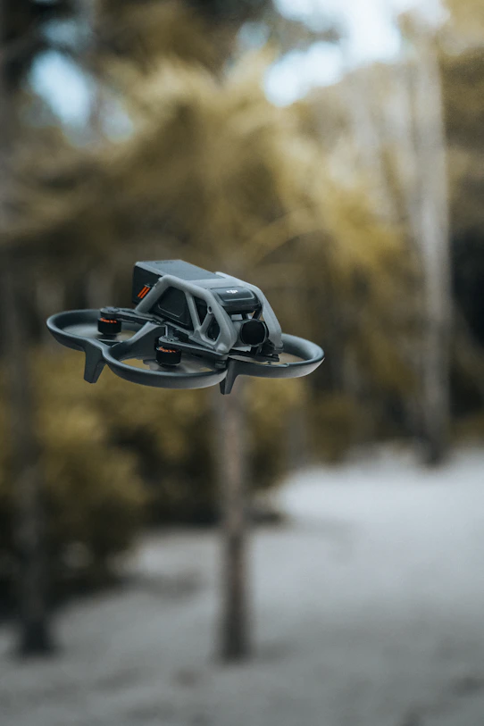 a remote controlled flying device in the air