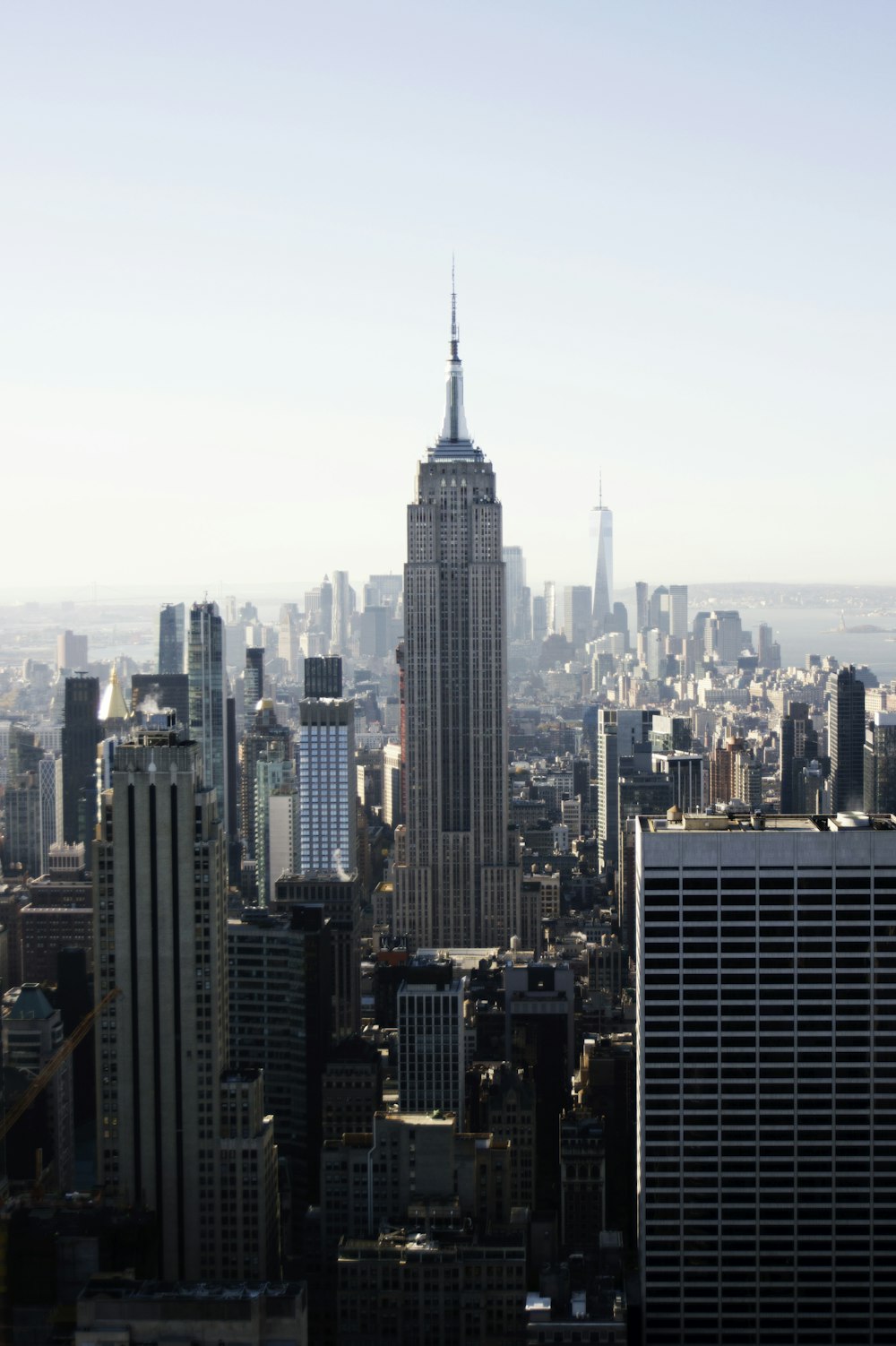 a view of a city with tall buildings