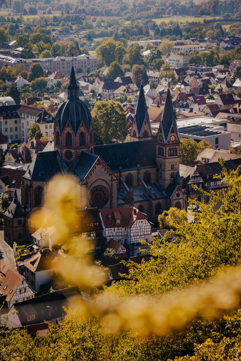 a view of a city from a high point of view