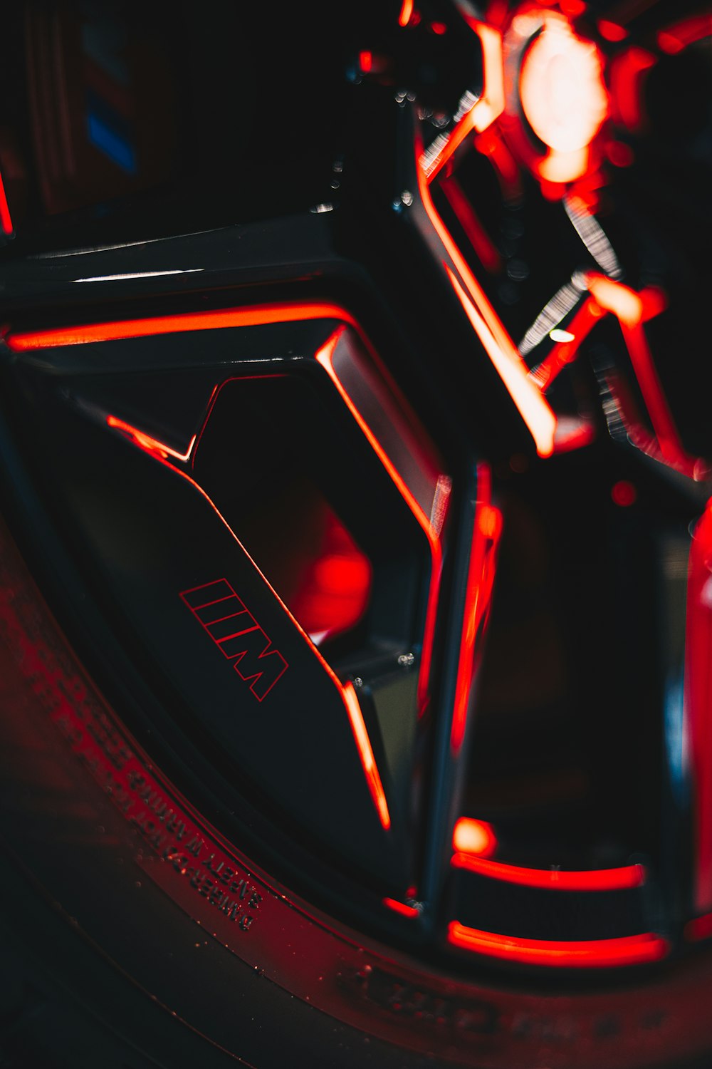 a close up of a tire on a vehicle