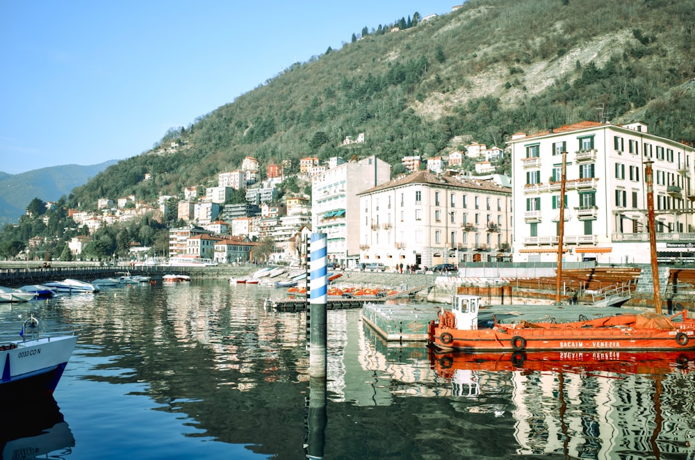 a body of water with a bunch of boats in it