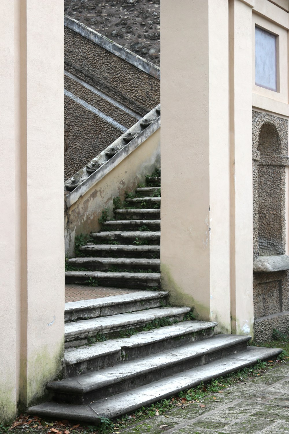 a set of stairs leading up to a building