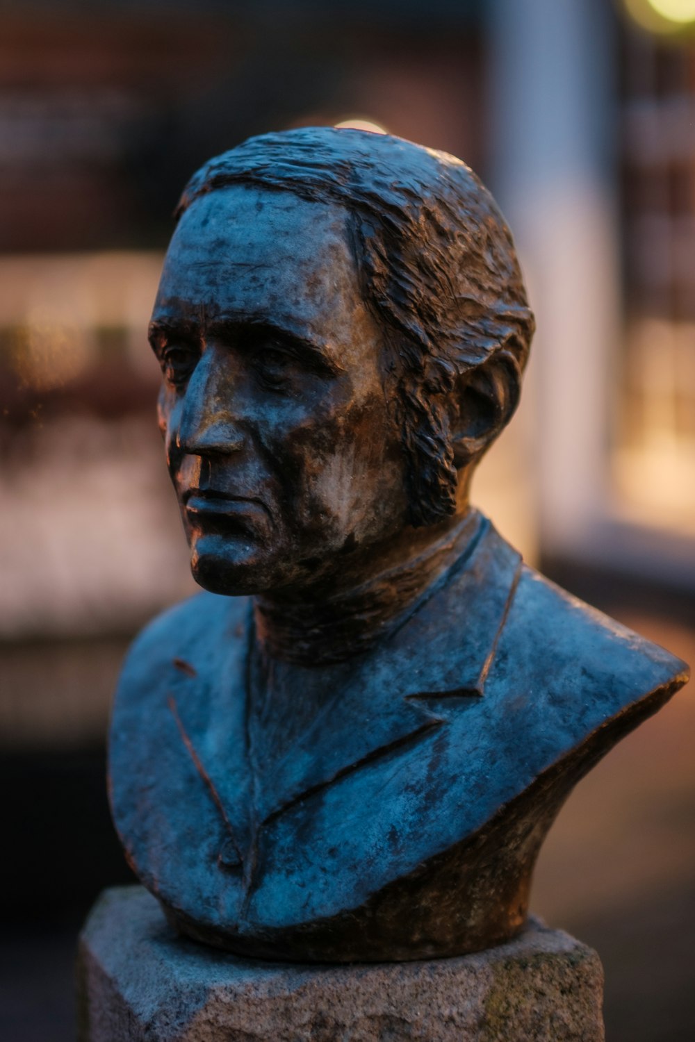 a close up of a statue of a man