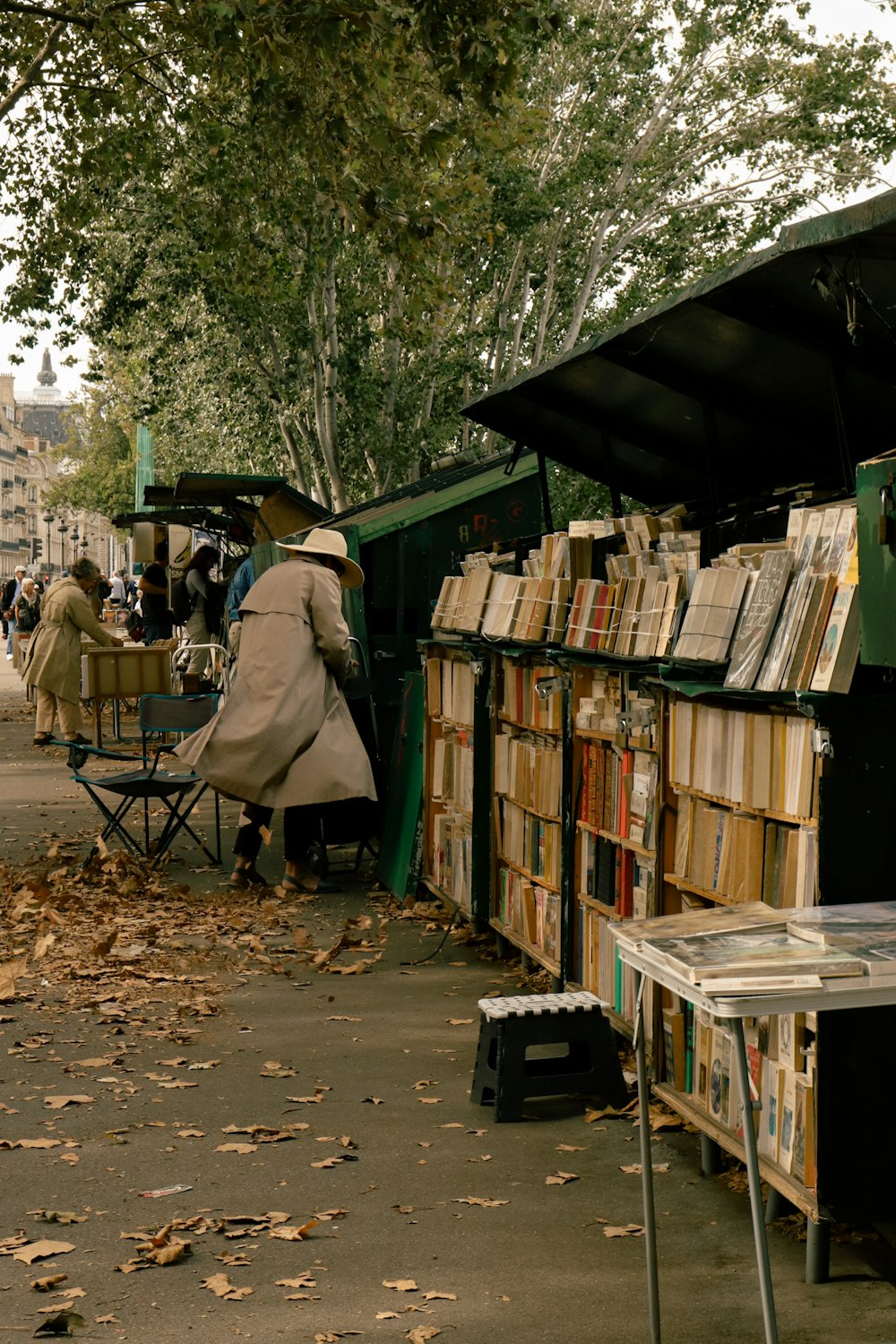 a book stand with a lot of books on it