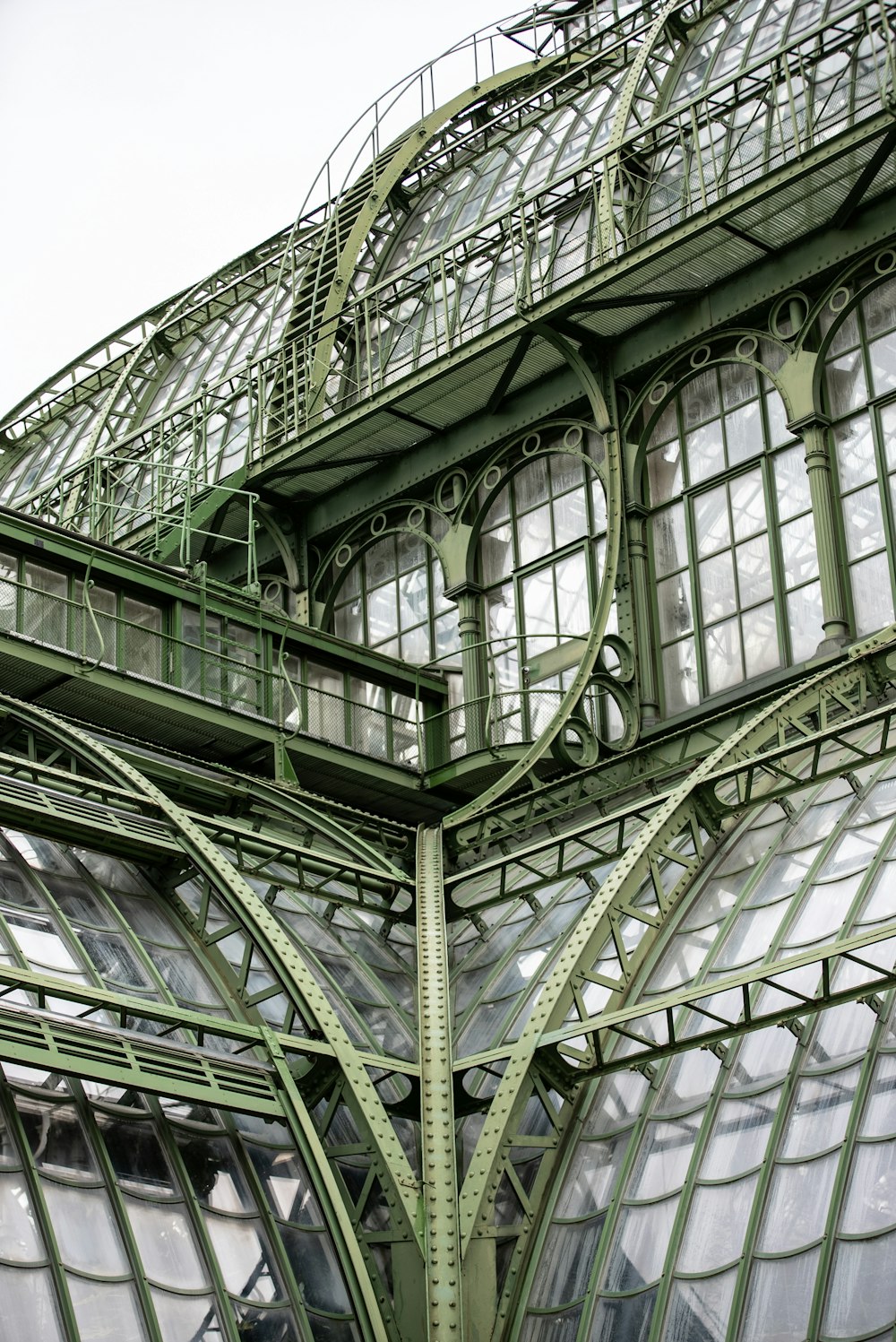 a large metal structure with lots of windows