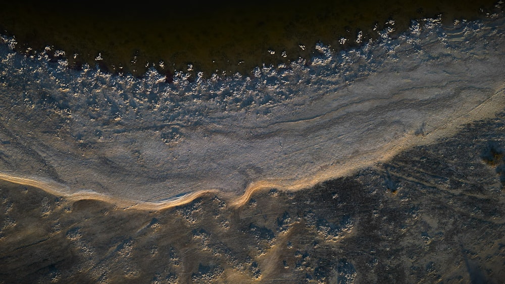 an aerial view of a body of water