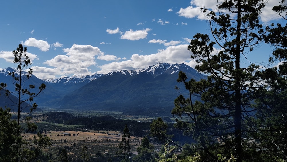 a view of a mountain range from a distance