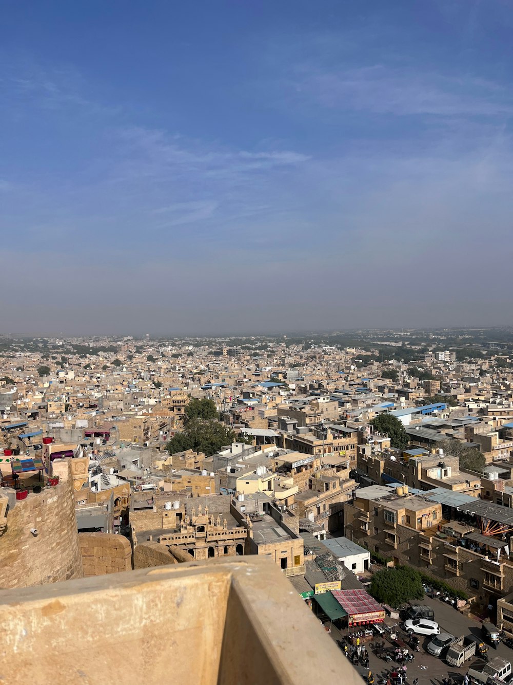 a view of a city from a rooftop