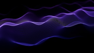 a purple wave of light on a black background