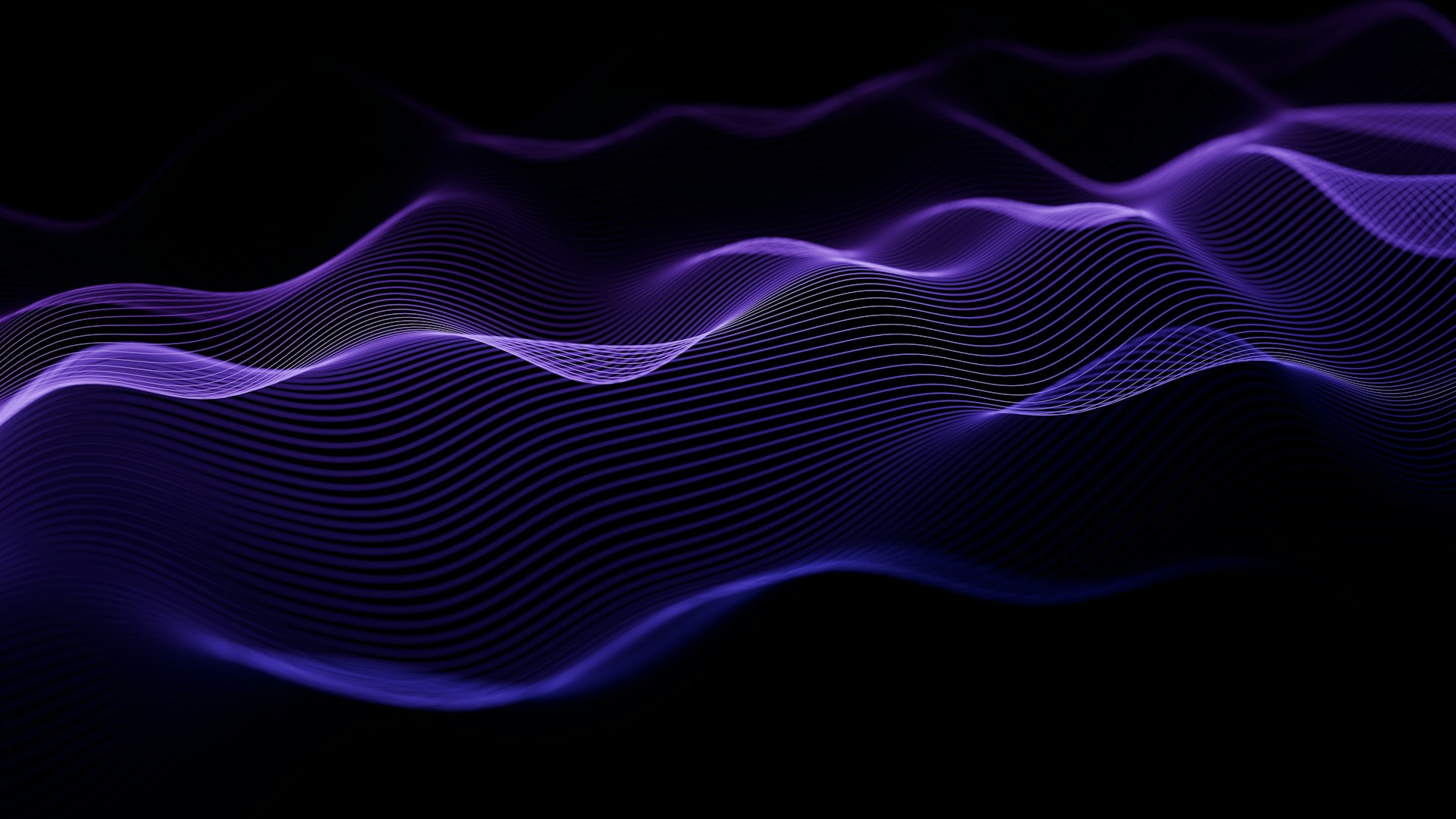 a purple wave of light on a black background