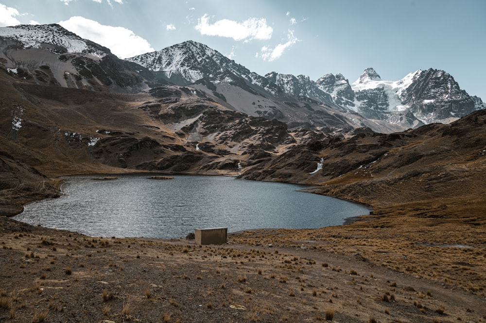 a lake in the middle of a mountain range