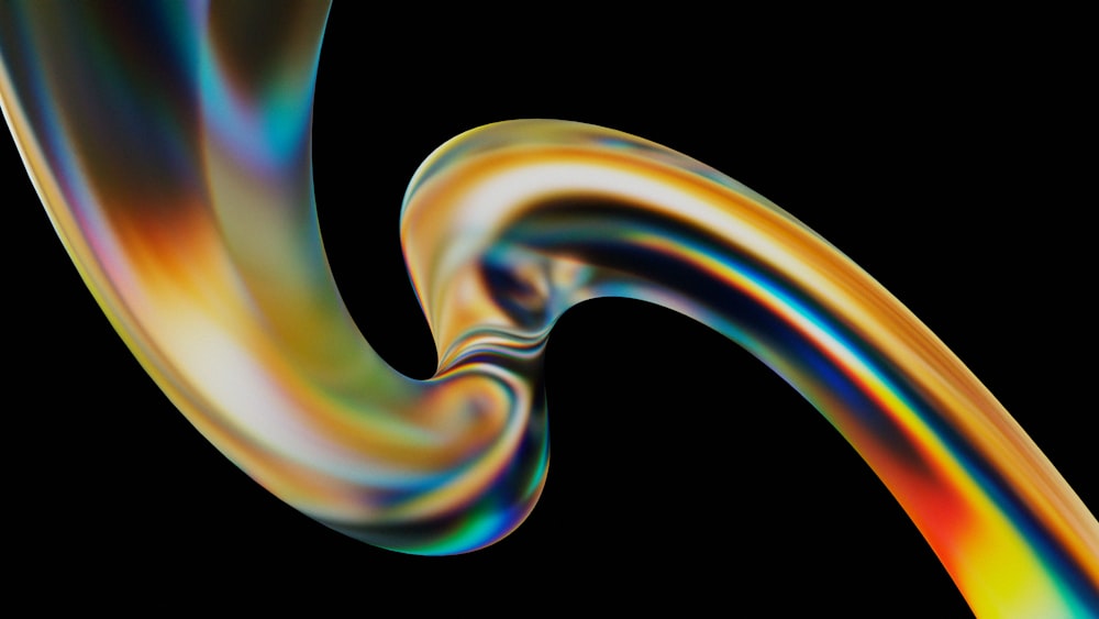 a colorful swirl on a black background
