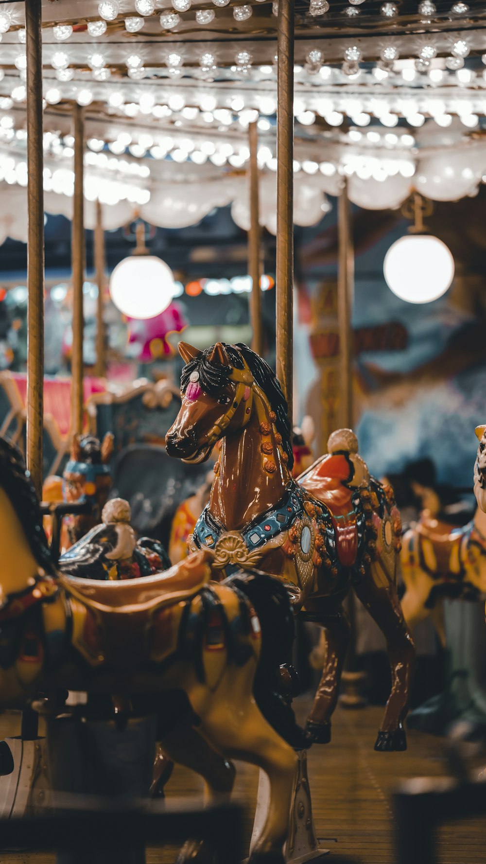 a merry go round with horses on a merry go round