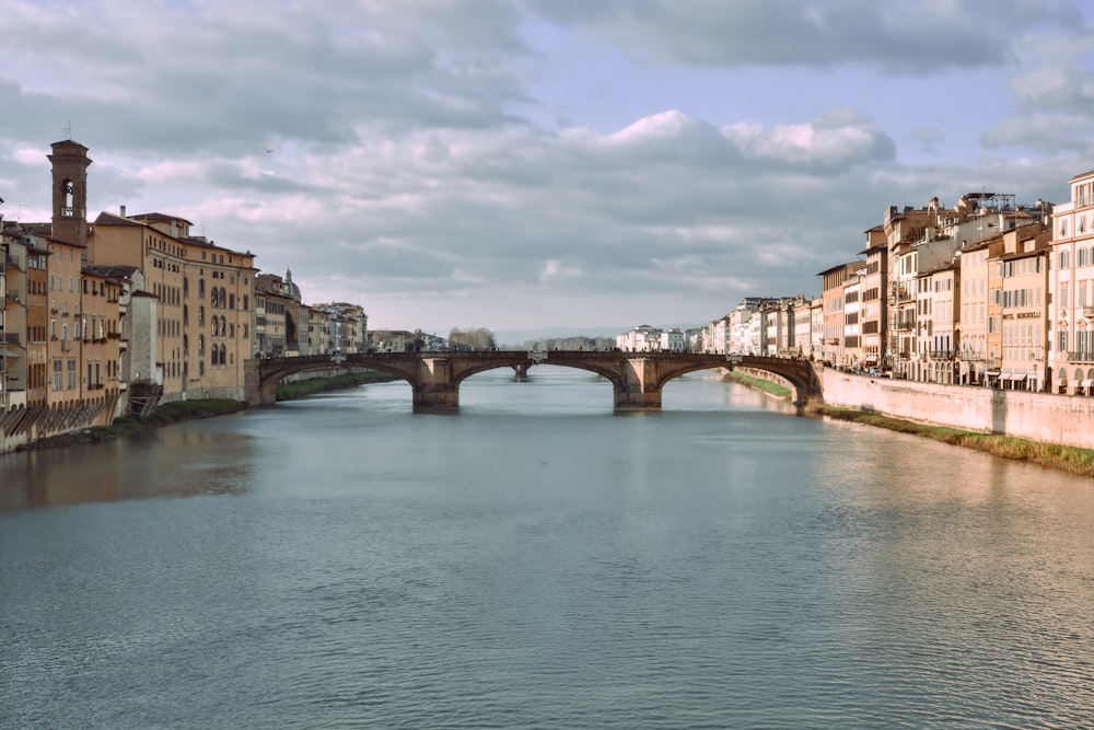 a river running through a city next to tall buildings