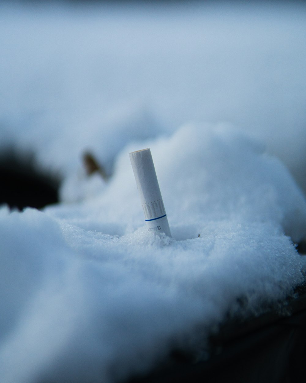 A cigarette in the snow