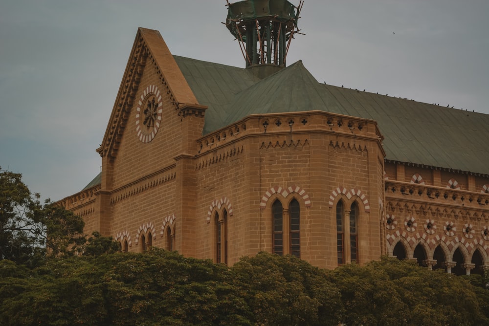 a large building with a clock on the top of it