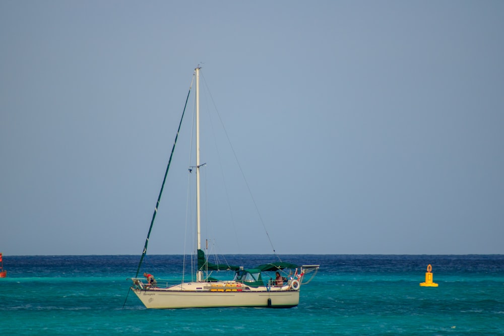 a sailboat in the middle of the ocean