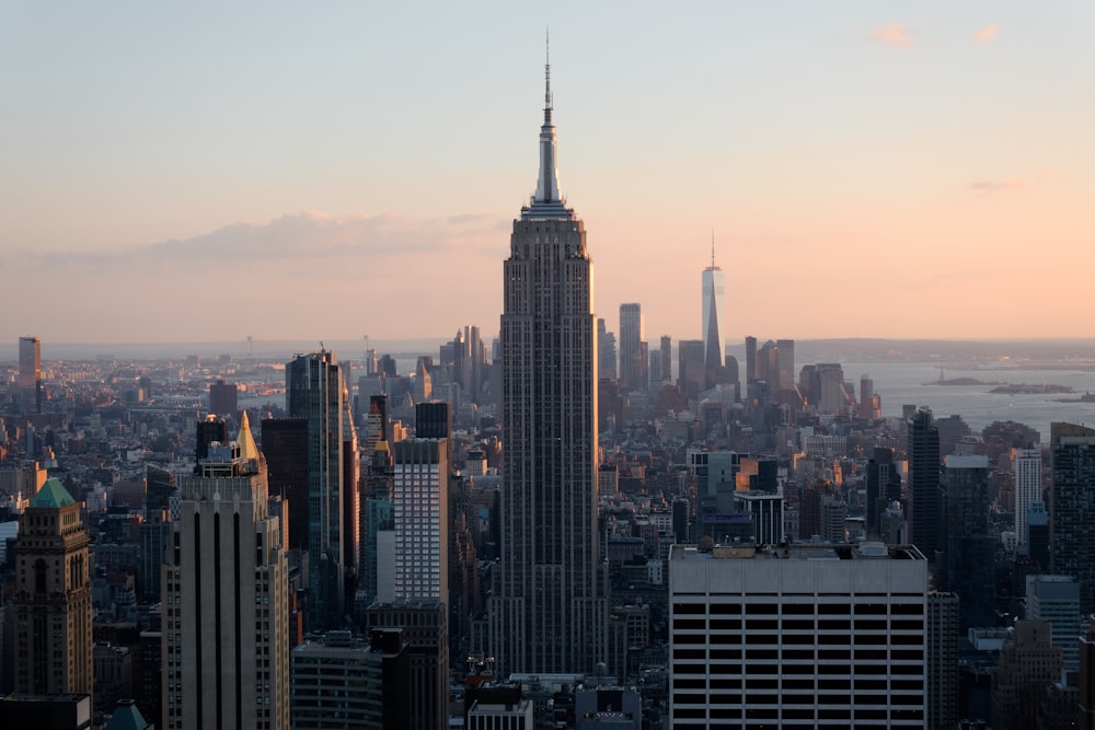 a view of the empire building from the top of the rock