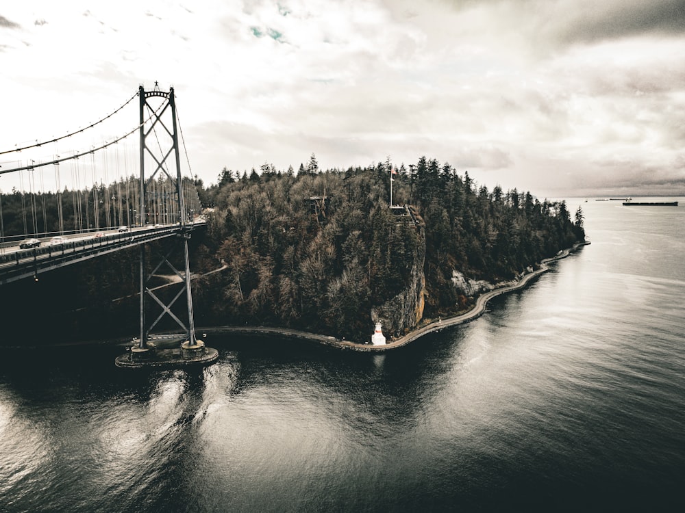 a large bridge over a large body of water