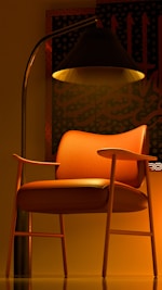 a chair and a table in a room