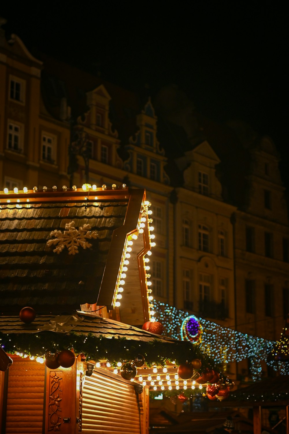 a building with a lot of lights on it