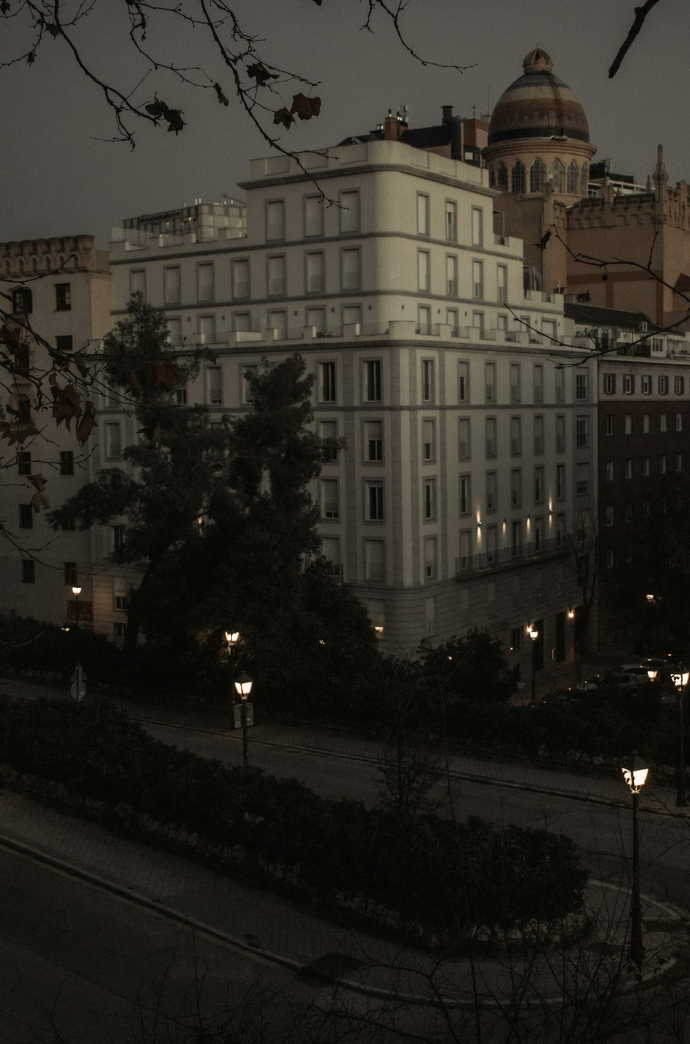 a large white building with a dome on top of it