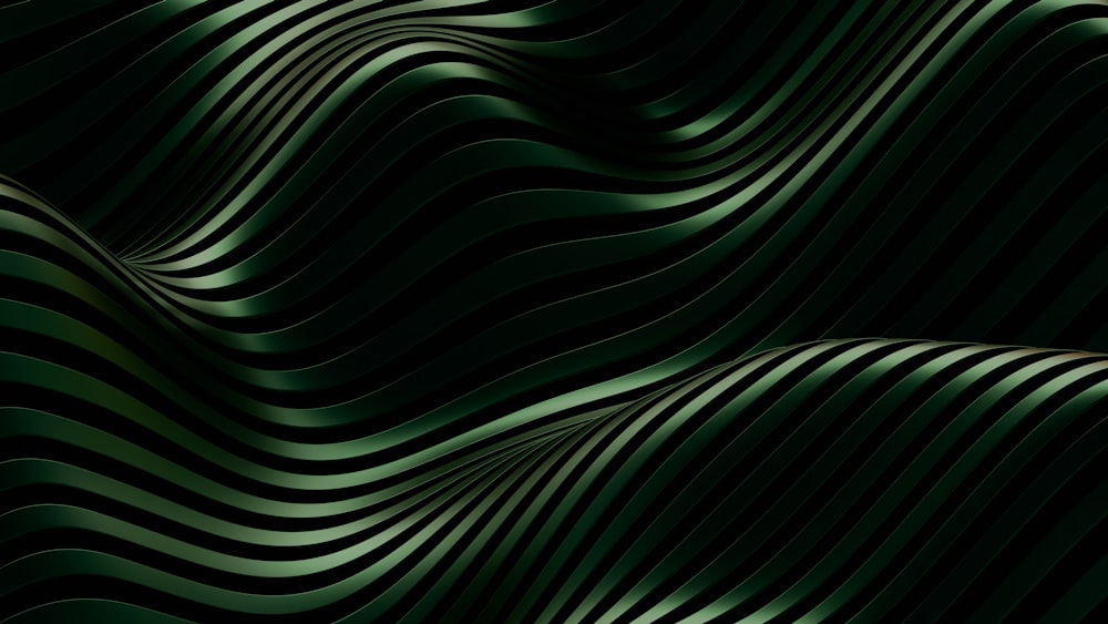 un fond vert abstrait avec des lignes ondulées