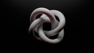 a black and white photo of a knot