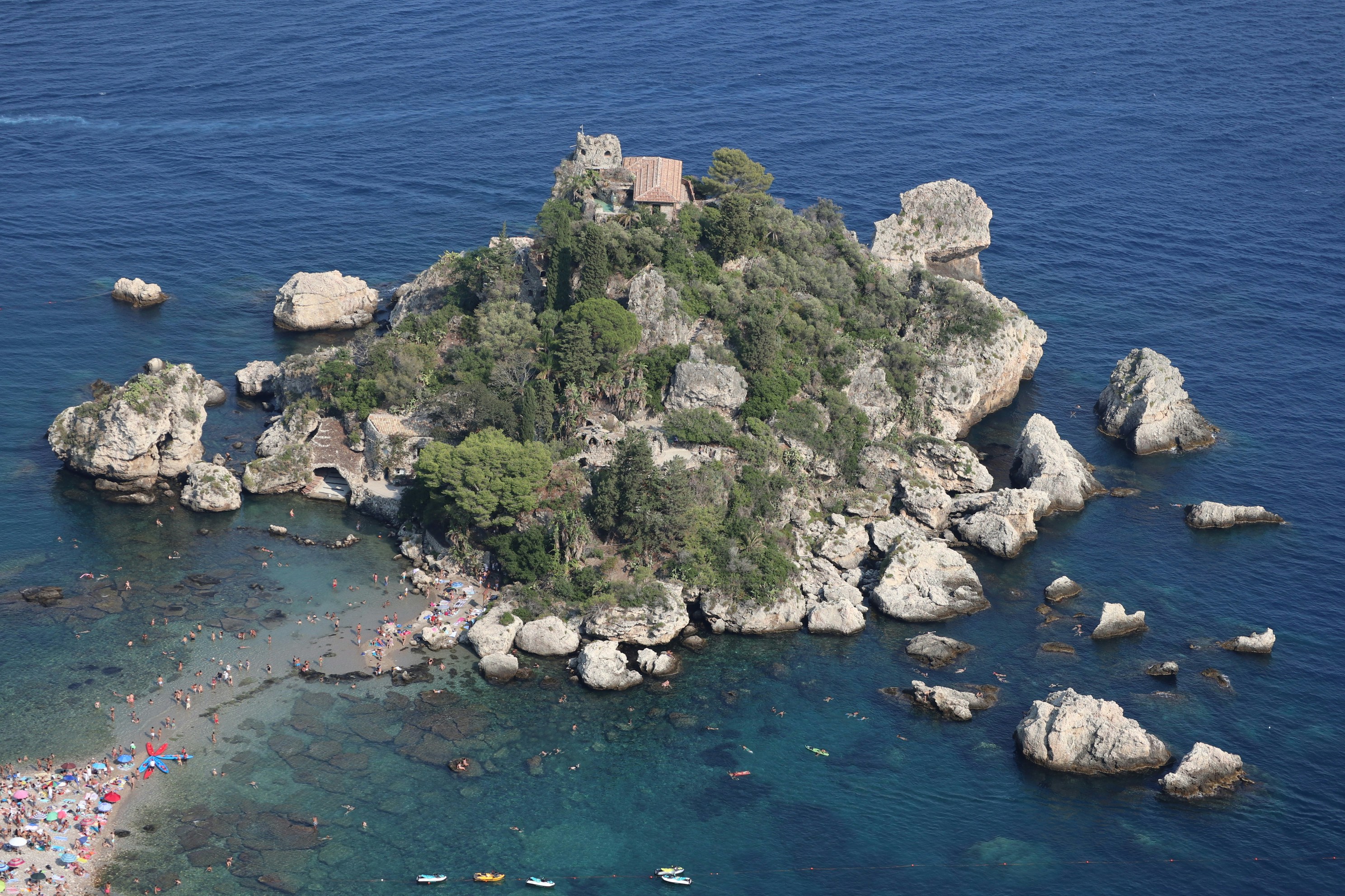 a small island in the middle of a body of water