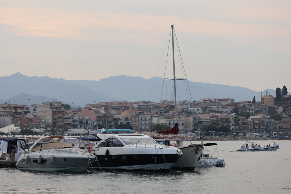 a couple of boats that are in the water